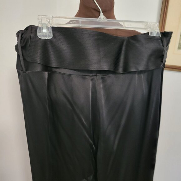 NWT Black Satin Palazzo/Wide Leg Dressy Pants Size 14 Ann Taylor - Picture 4 of 6
